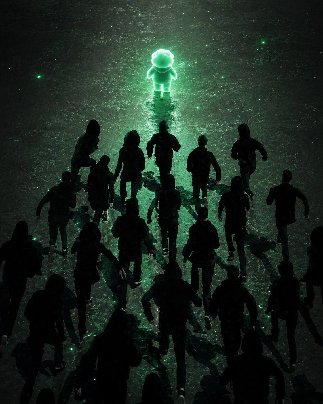 A crowd running toward Ascend